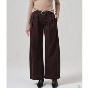 Citizens of Humanity Pants Womens Petra Pleated Trouser‎ Wide Leg Clove Size 25